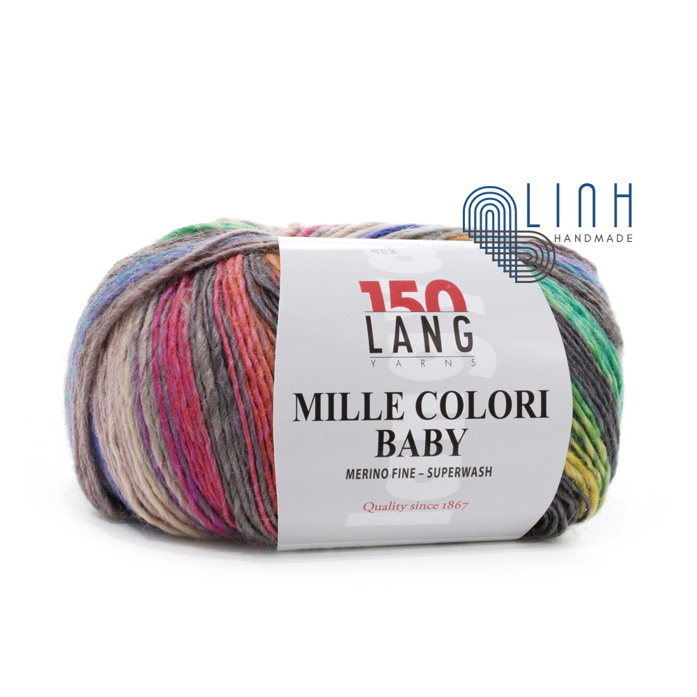 Cuộn Len Lông Cừu Loang Nhiều Màu Yarn Wool Lang Mille Colori Baby