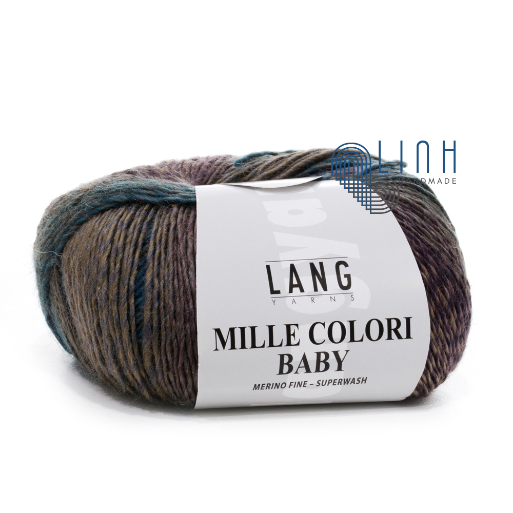 Cuộn Len Lông Cừu Loang Nhiều Màu Yarn Wool Lang Mille Colori Baby