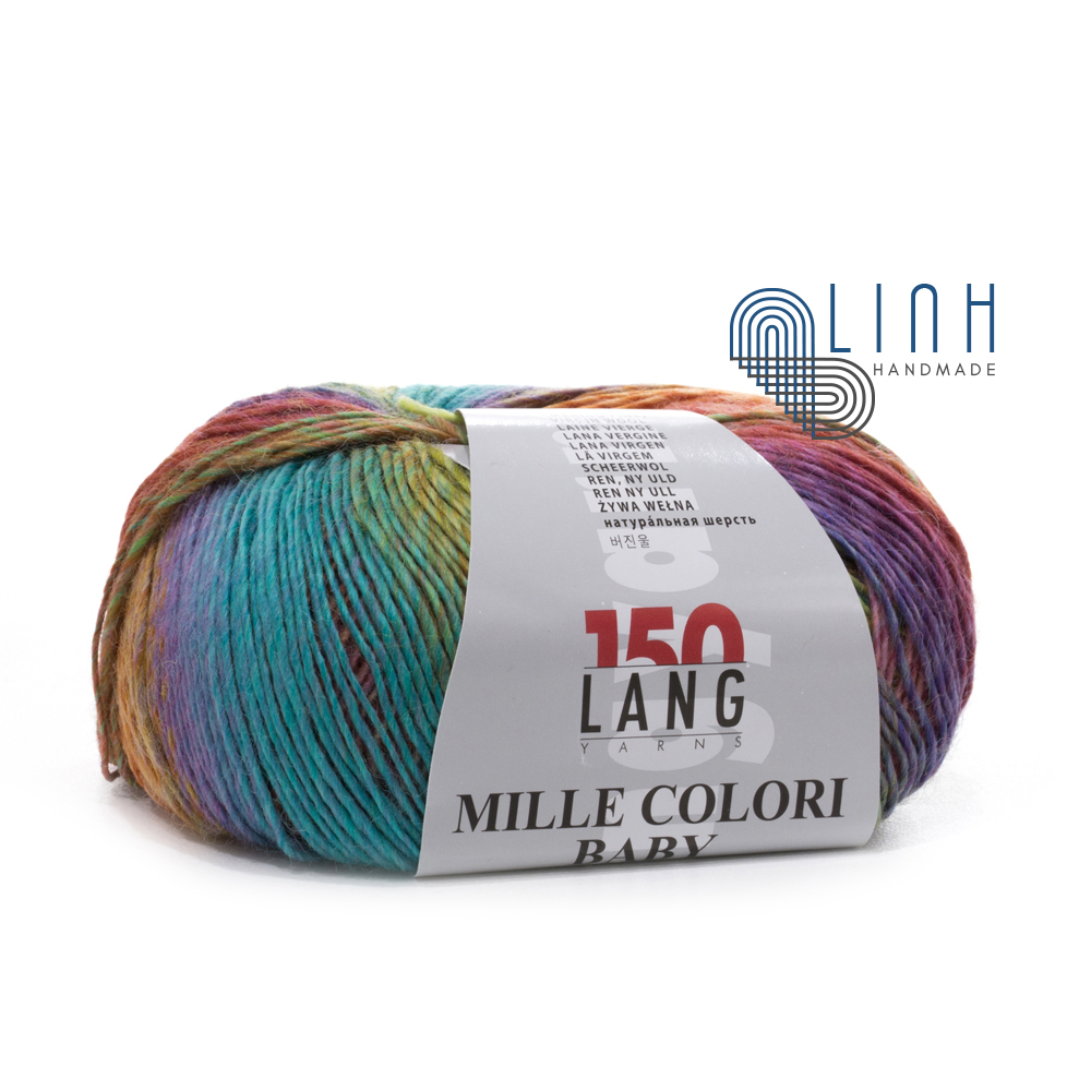 Cuộn Len Lông Cừu Loang Nhiều Màu Yarn Wool Lang Mille Colori Baby