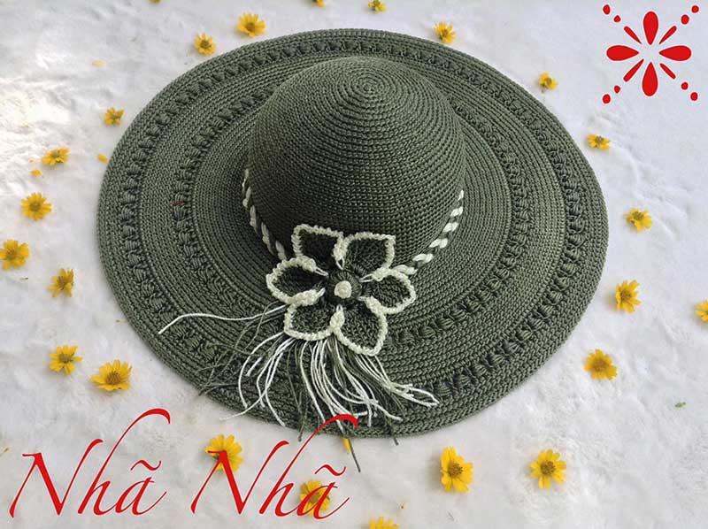 Nhã Nhã Handmade hướng dẫn móc mũ vành mũi đơn nửa chân