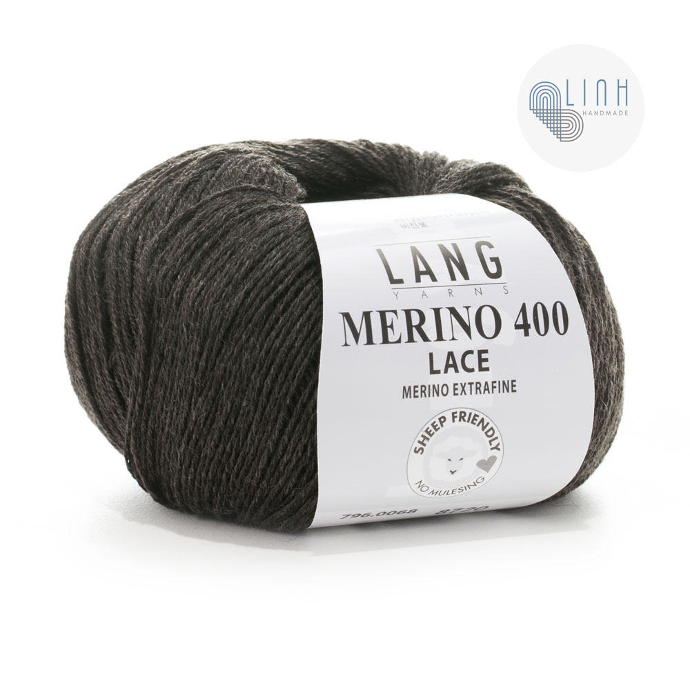 Cuộn len sợi lông cừu Yarn Wool Lang Merino Lace 400