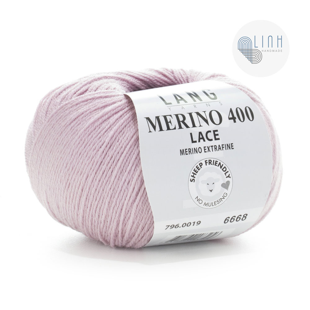 Cuộn len sợi lông cừu Yarn Wool Lang Merino Lace 400