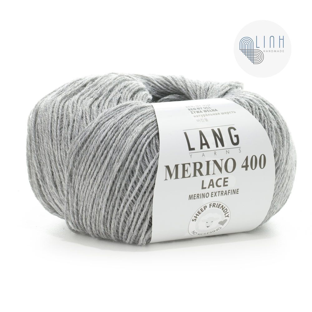 Cuộn len sợi lông cừu Yarn Wool Lang Merino Lace 400