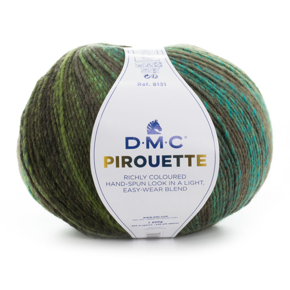 Cuộn len sợi đan tay loang nhiều màu AC , Acrylic DMC Pirouette 200gr Art 8131