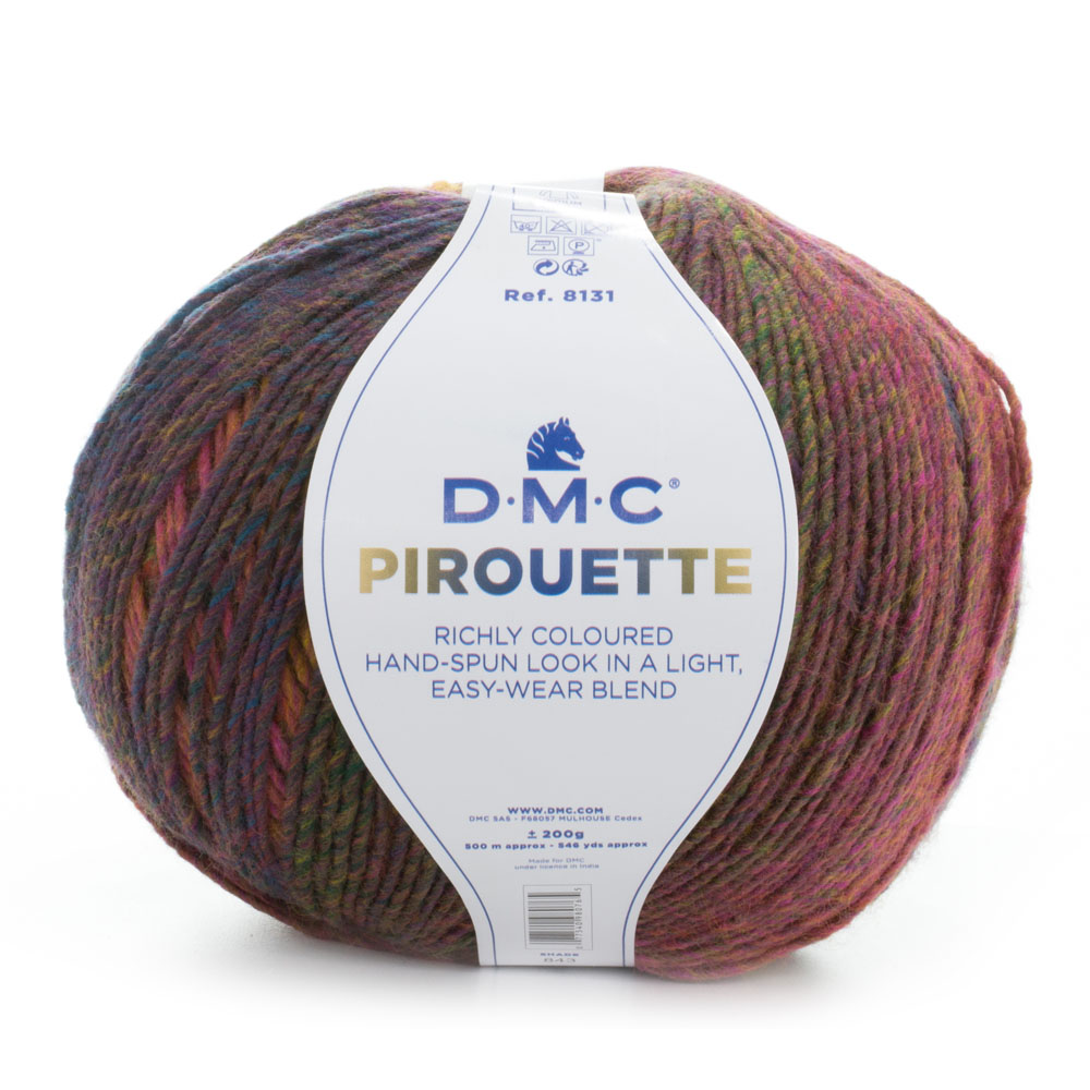 Cuộn len sợi đan tay loang nhiều màu AC , Acrylic DMC Pirouette 200gr Art 8131