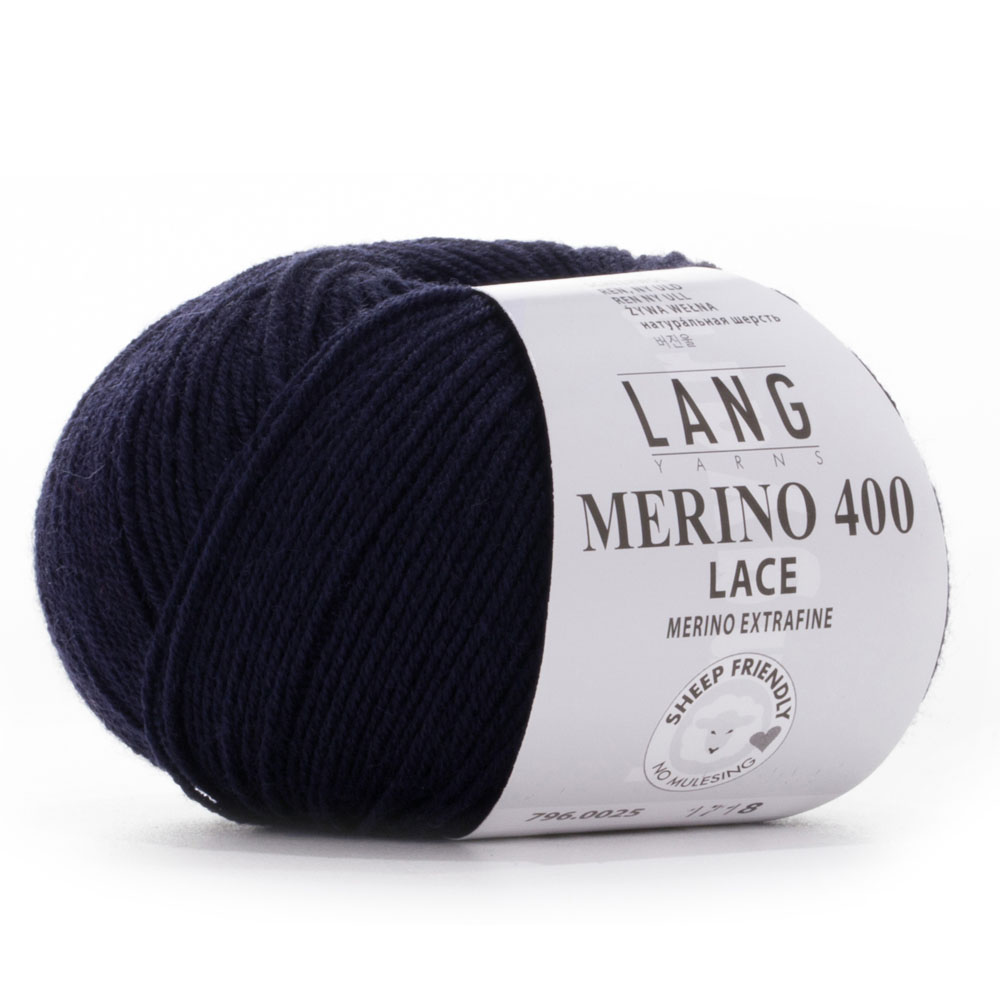 Cuộn len sợi lông cừu Yarn Wool Lang Merino Lace 400