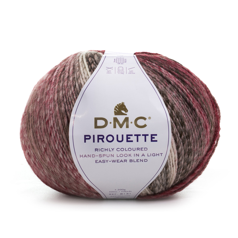 Cuộn len sợi đan tay loang nhiều màu AC , Acrylic DMC Pirouette 200gr Art 8131