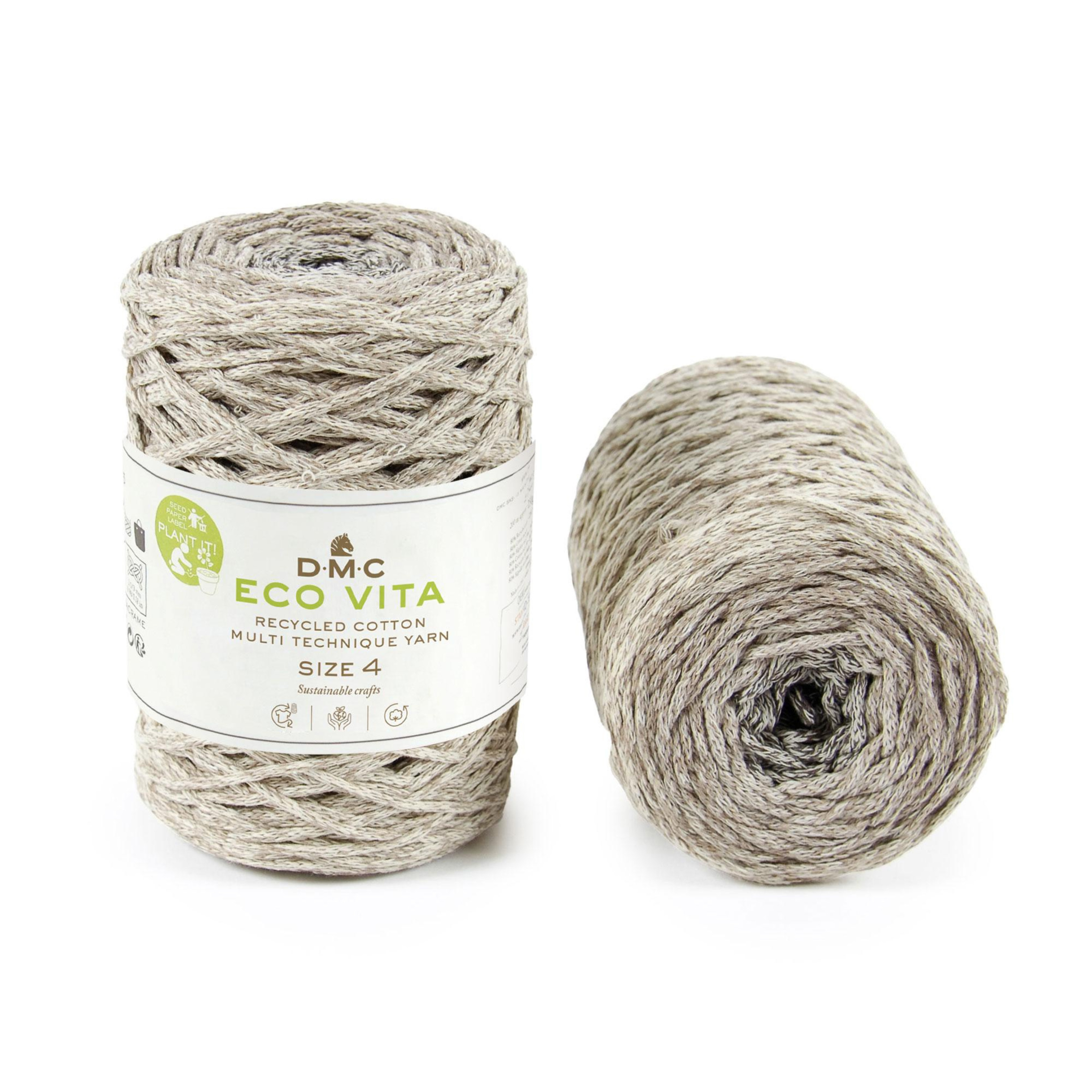 Cuộn sợi dệt DMC COTON RECYCLE ECO VITA 4MM 4 PEL 250GR MULTI Art 386