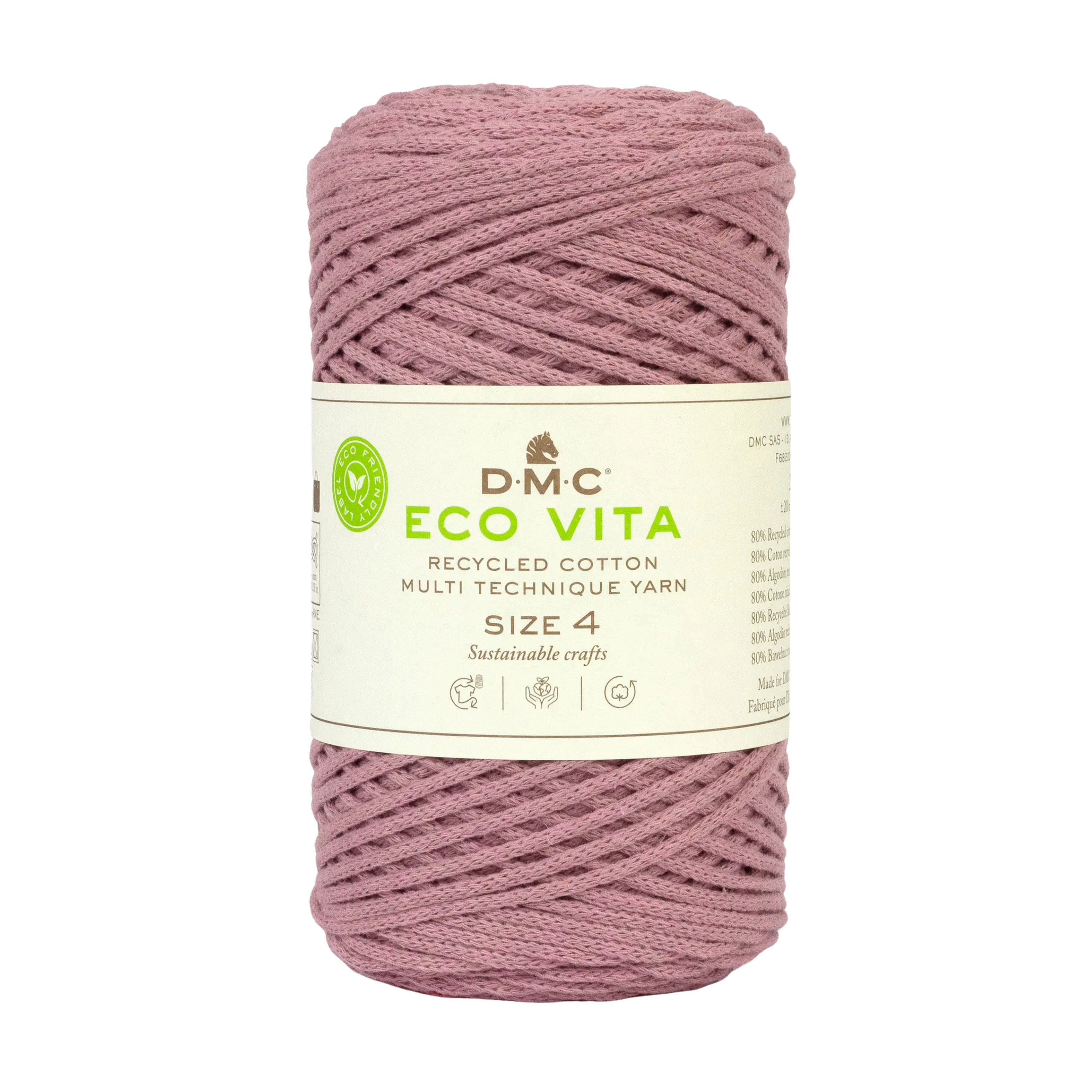 Cuộn sợi dệt DMC COTON RECYCLE ECO VITA 4MM 4 PEL 250G COL U Art 385