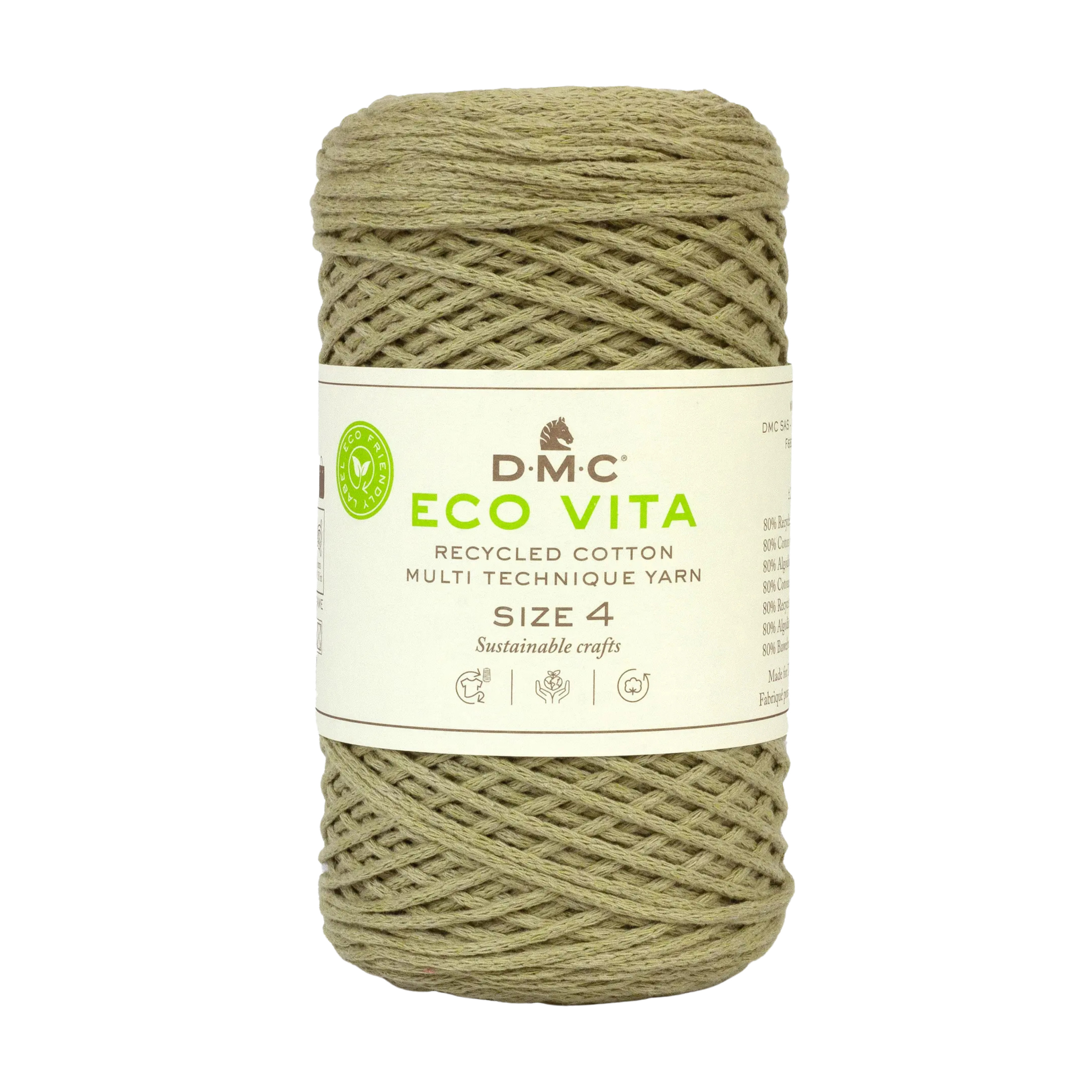 Cuộn sợi dệt DMC COTON RECYCLE ECO VITA 4MM 4 PEL 250G COL U Art 385