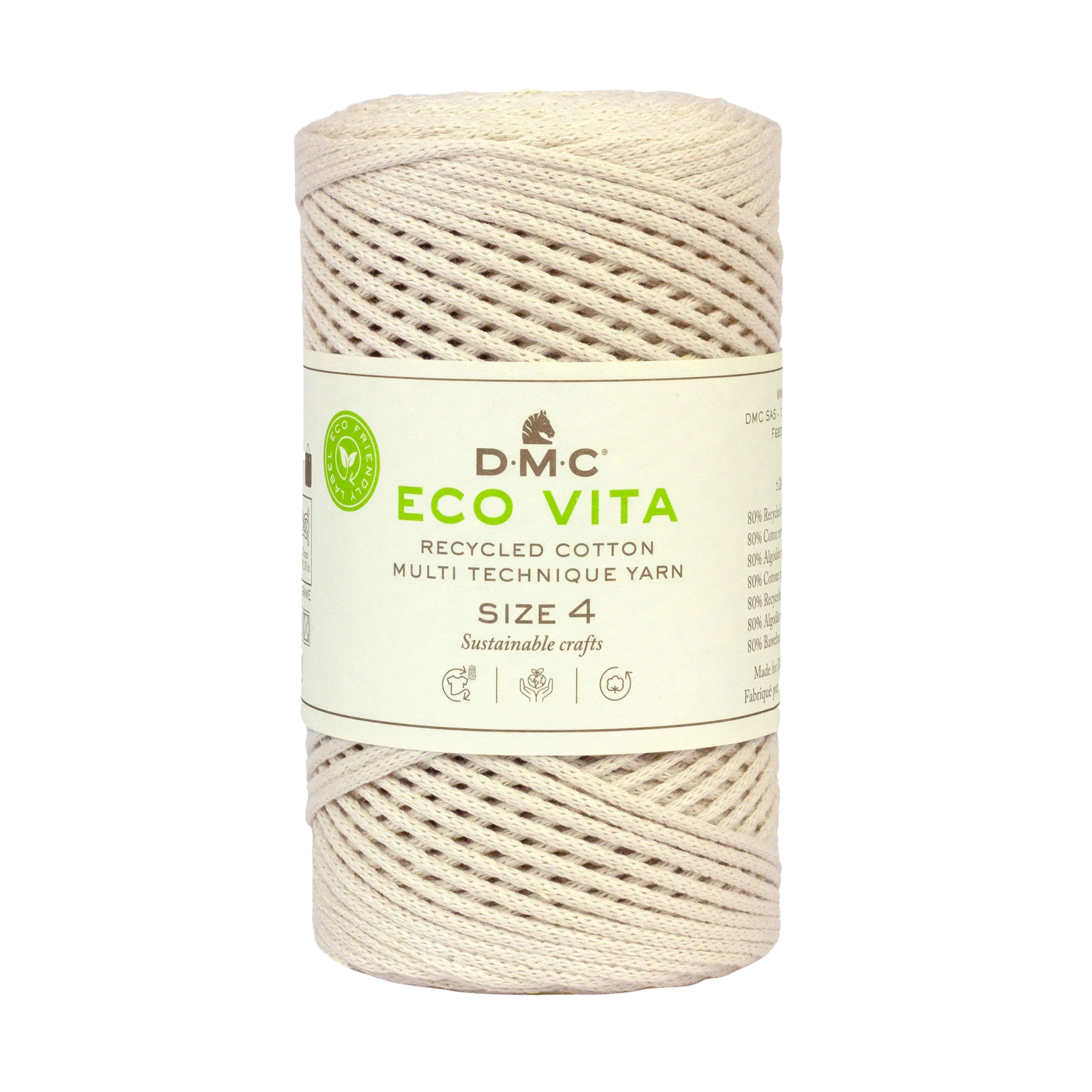 Cuộn sợi dệt DMC COTON RECYCLE ECO VITA 4MM 4 PEL 250G COL U Art 385