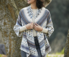 Poncho-jacket in Melody Jacquard Print